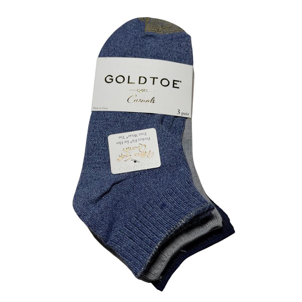 NWT GOLD TOE CASUALS ULTRA SOFT QUARTER SOCKS - 3 PAIR